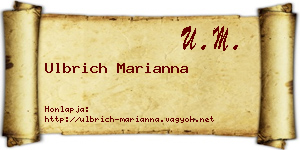 Ulbrich Marianna névjegykártya